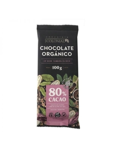 Chocolate 80% Cacao - ORGANICO x 100gr. - Colonial