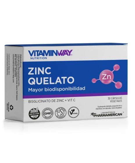 Zinc Quelato x 30 cap-Vitaminway