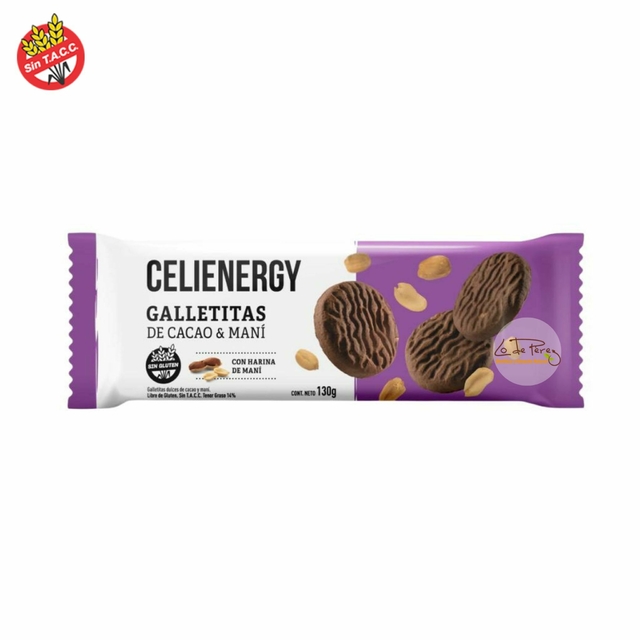 Galleta con Cacao y Mani x 130grs-Sin Tacc-Celienergy