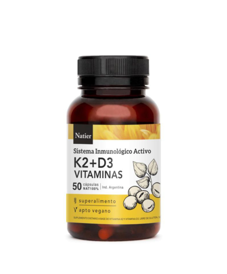K2 + D3 Vitaminas x 50 cap. NATIER