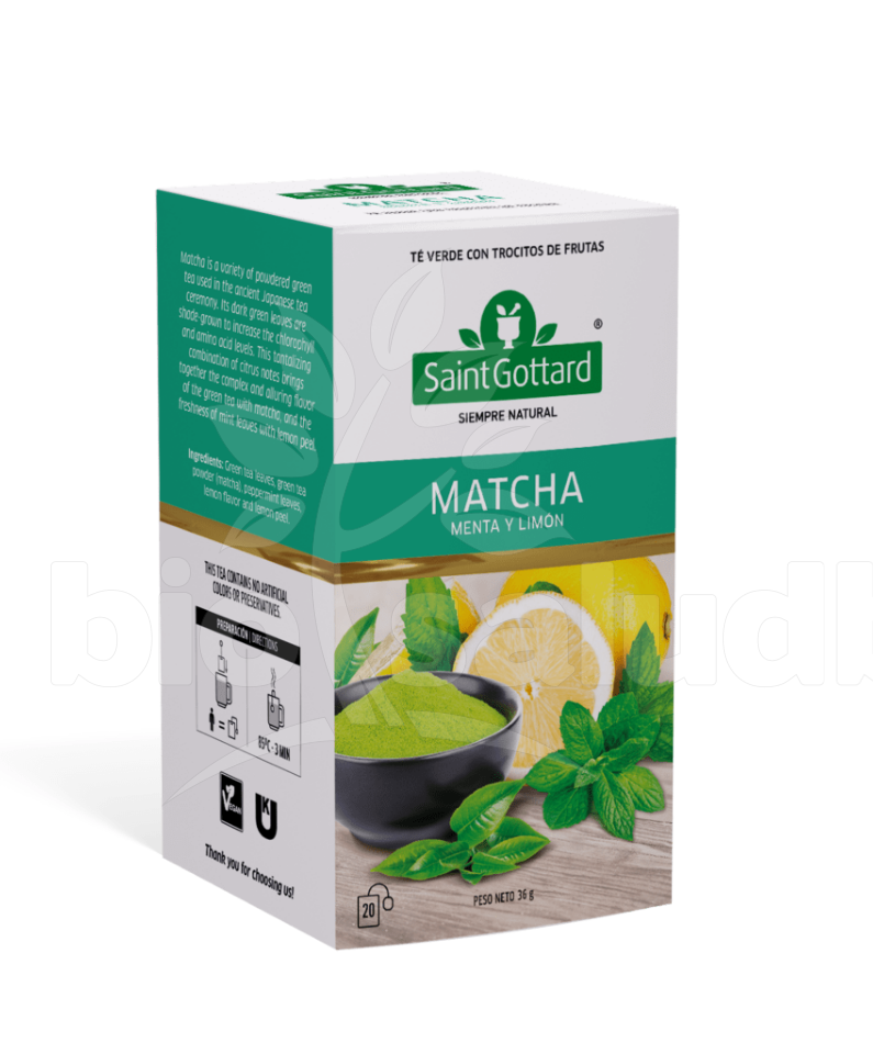 Matcha Menta y Limon x 20saq Saint Gottard